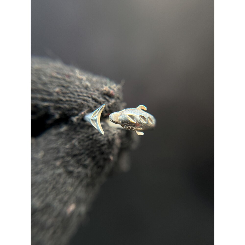 Sterling Silver Dolphin Ring 925 Ocean Bypass Size 6 Vintage
